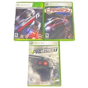 Need for Speed: Carbon Hot Pursuit Pro Street Bundle Lot Xbox 360 Racing Games